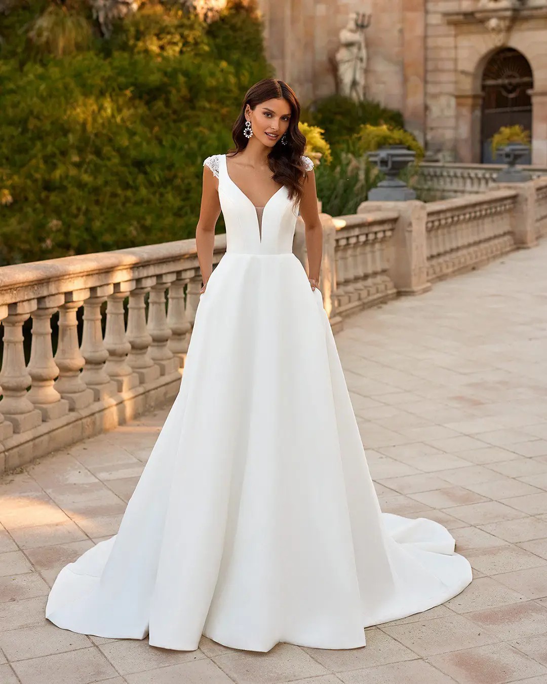 Model wearing Moonlight Collection wedding dress