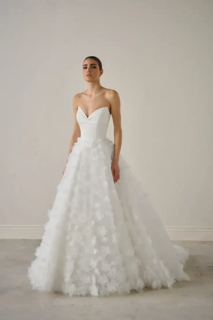 Model wearing Justin Alexander Signature wedding dress